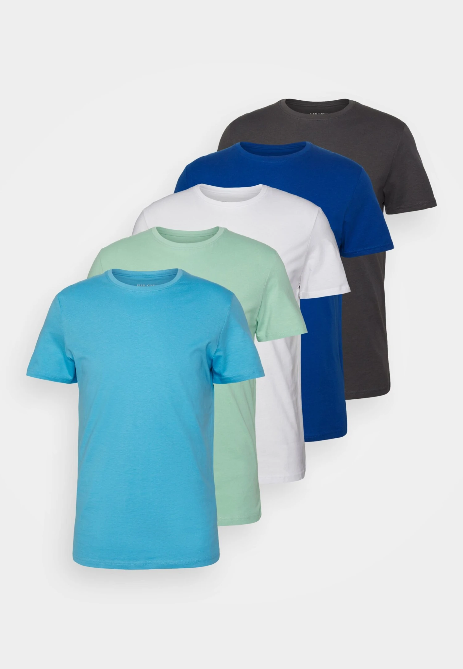 Pier One 5 PackT-Shirt BasicBlue/Dark Blue/Light Green Uomo T-shirt E Polo PI922O0QX-K11 3 Pier One 5 PackT-Shirt BasicBlue/Dark Blue/Light Green Uomo T-shirt E Polo PI922O0QX-K11
